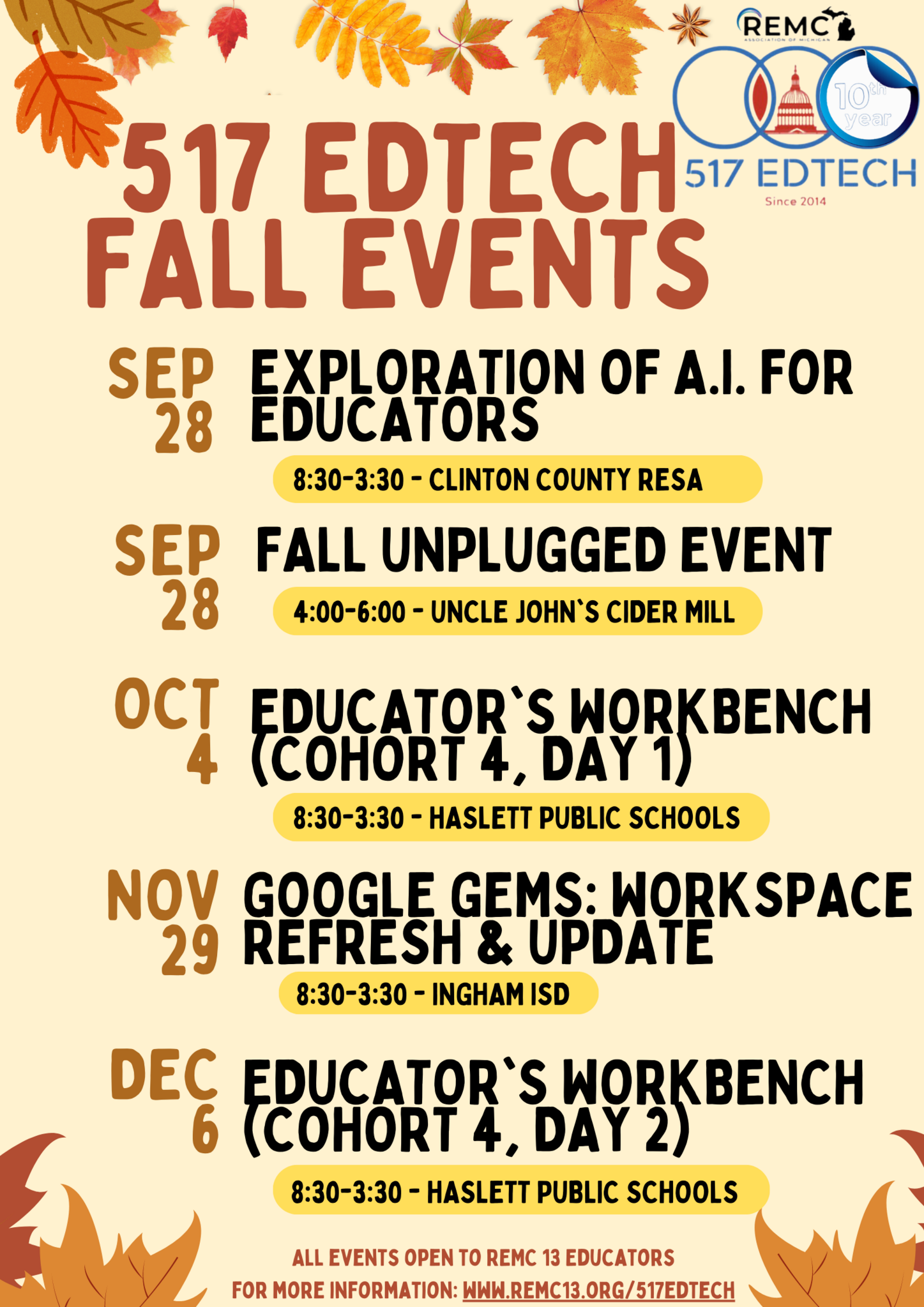 517 Ed Tech's Fall Lineup