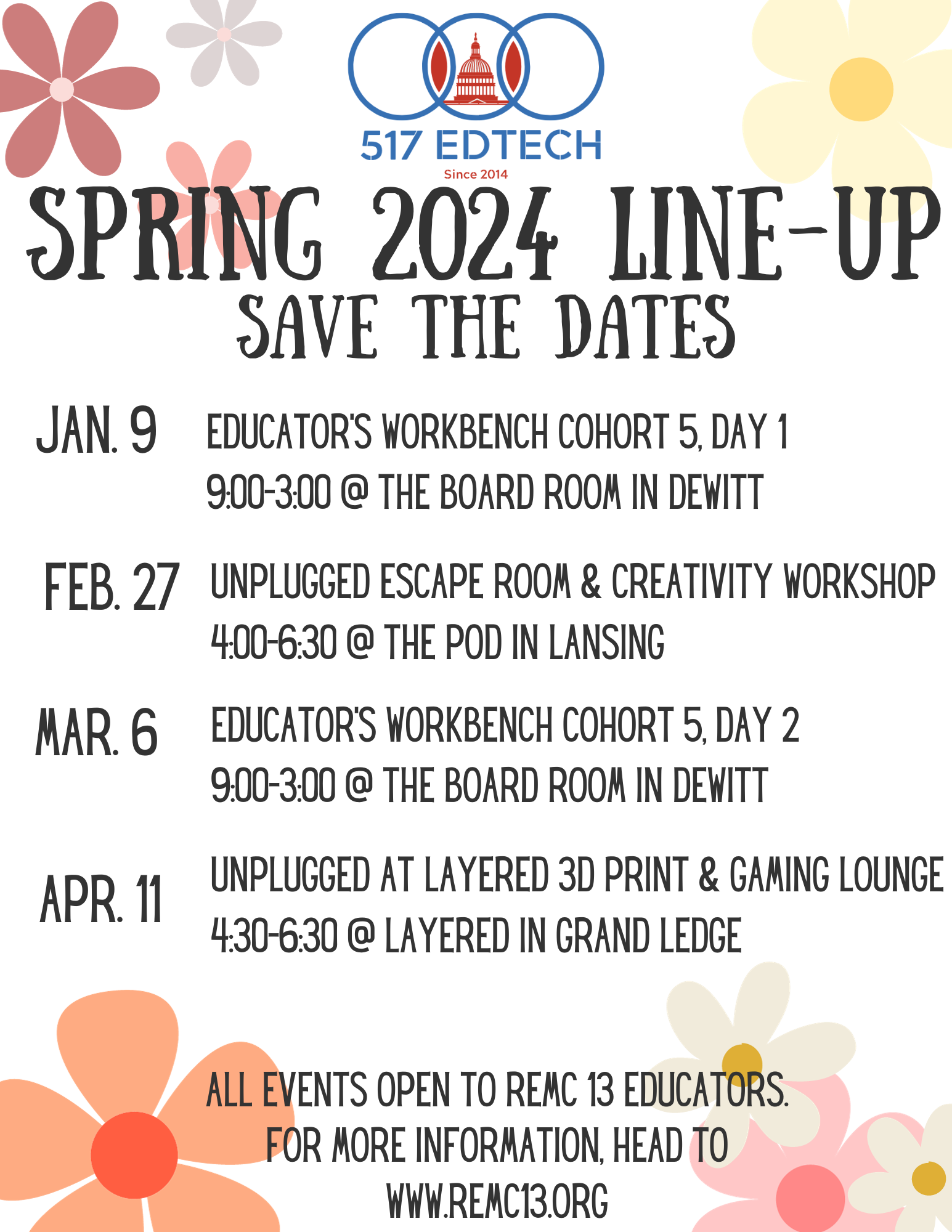 517 Ed Tech's Spring 2024 Lineup